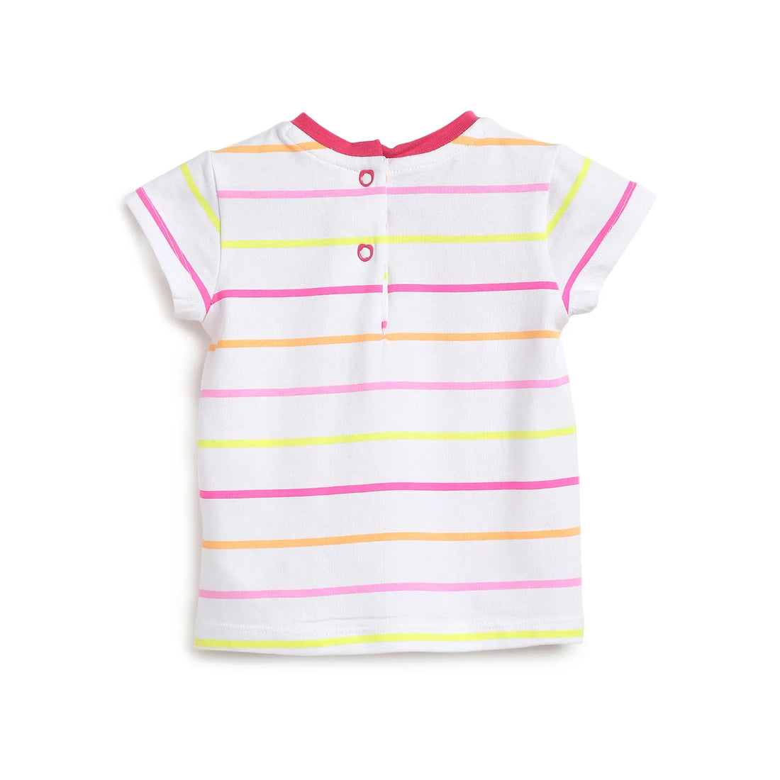 Girls White Striped T-shirt With Trousers
