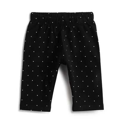 Girls White Sweatshirt with Printed Leggings