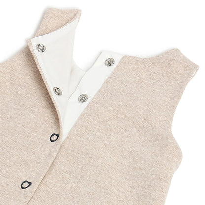 Girls White Top with Beige Dress