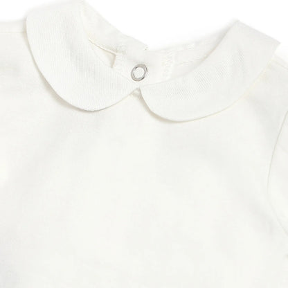 Girls White Top with Beige Dress