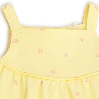 Girls Yellow Printed Dress