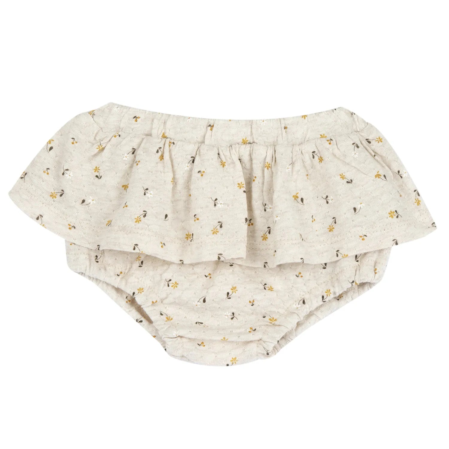 Girls Yellow Self Design Top with Shorts