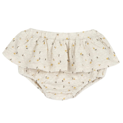 Girls Yellow Self Design Top with Shorts