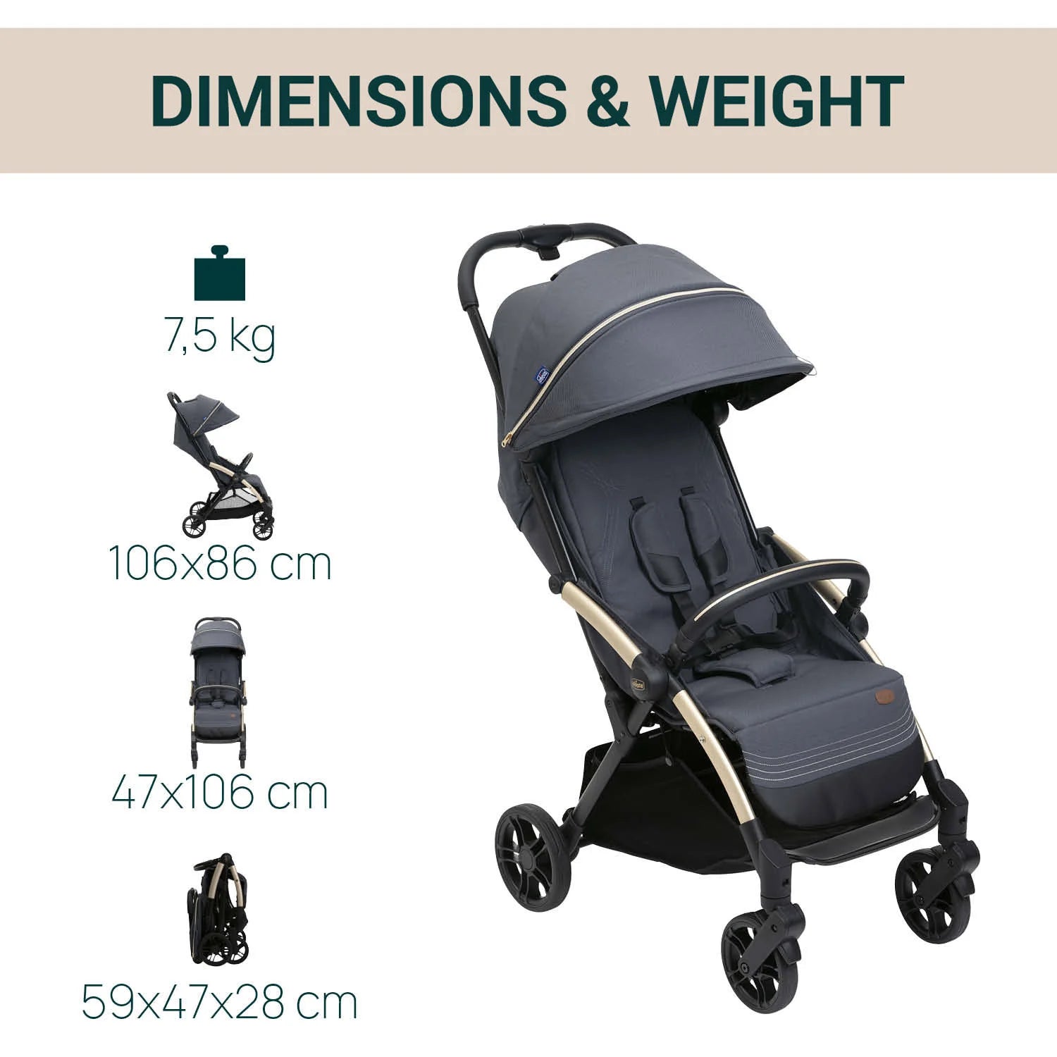 Goody XPlus Dark Shadow Stroller