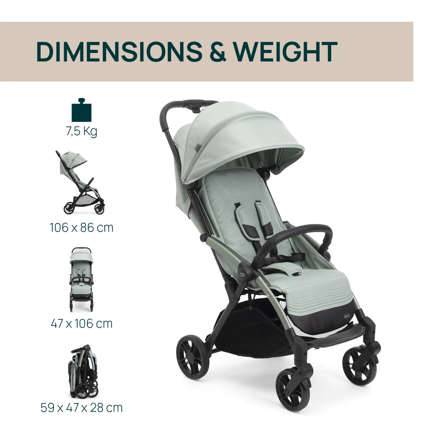Goody XPlus Sage Green Stroller