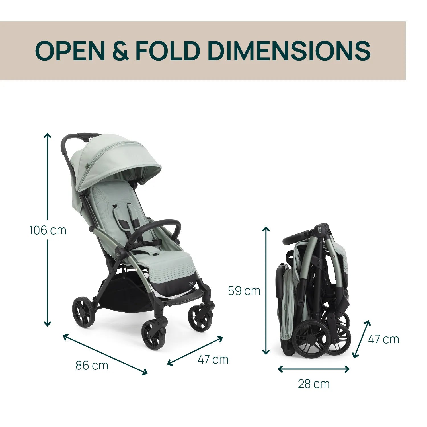 Goody XPlus Sage Green Stroller