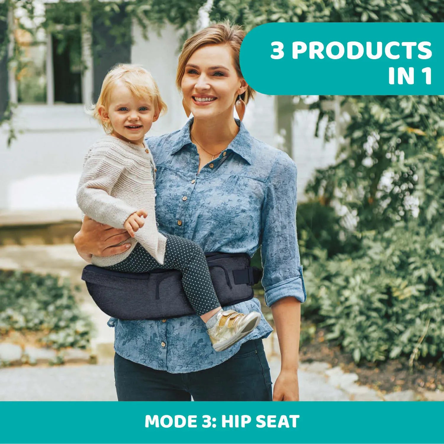 Hip Seat Baby Carrier Denim