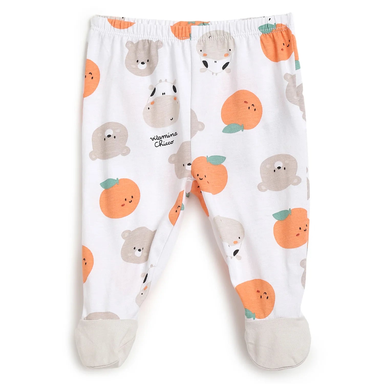 Infant White Printed T-shirt with Leggings