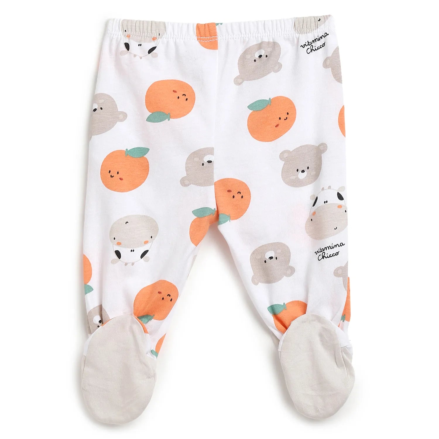 Infant White Printed T-shirt with Leggings