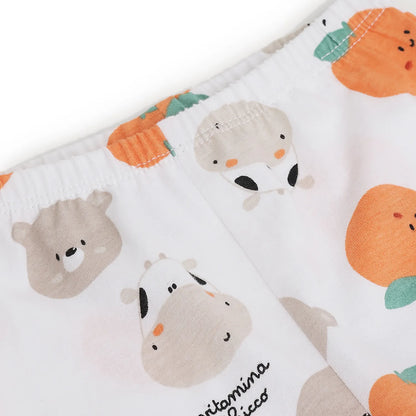 Infant White Printed T-shirt with Leggings