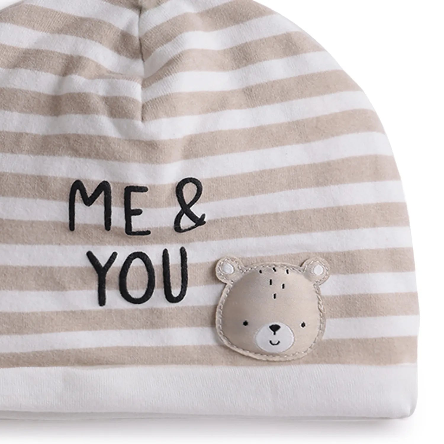 Infants Beige Printed Cap