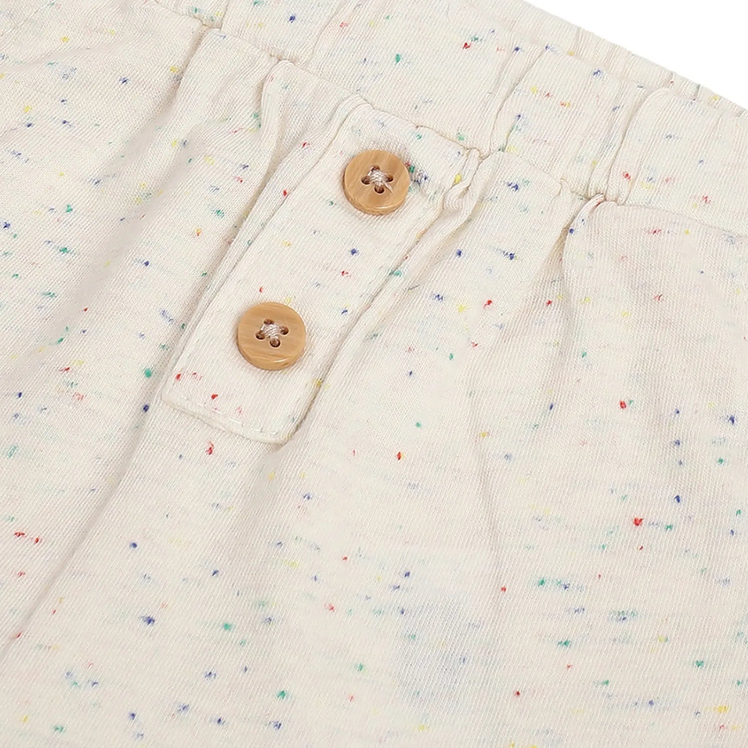 Infants Beige Printed T-shirt With Shorts
