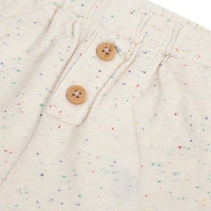 Infants Beige Printed T-shirt With Shorts