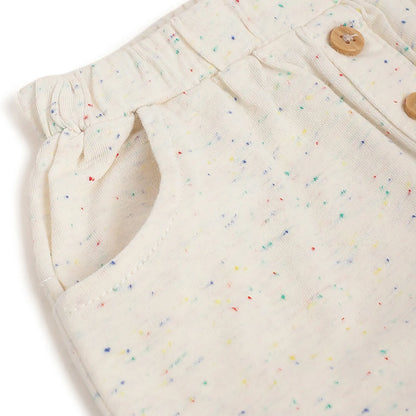 Infants Beige Printed T-shirt With Shorts