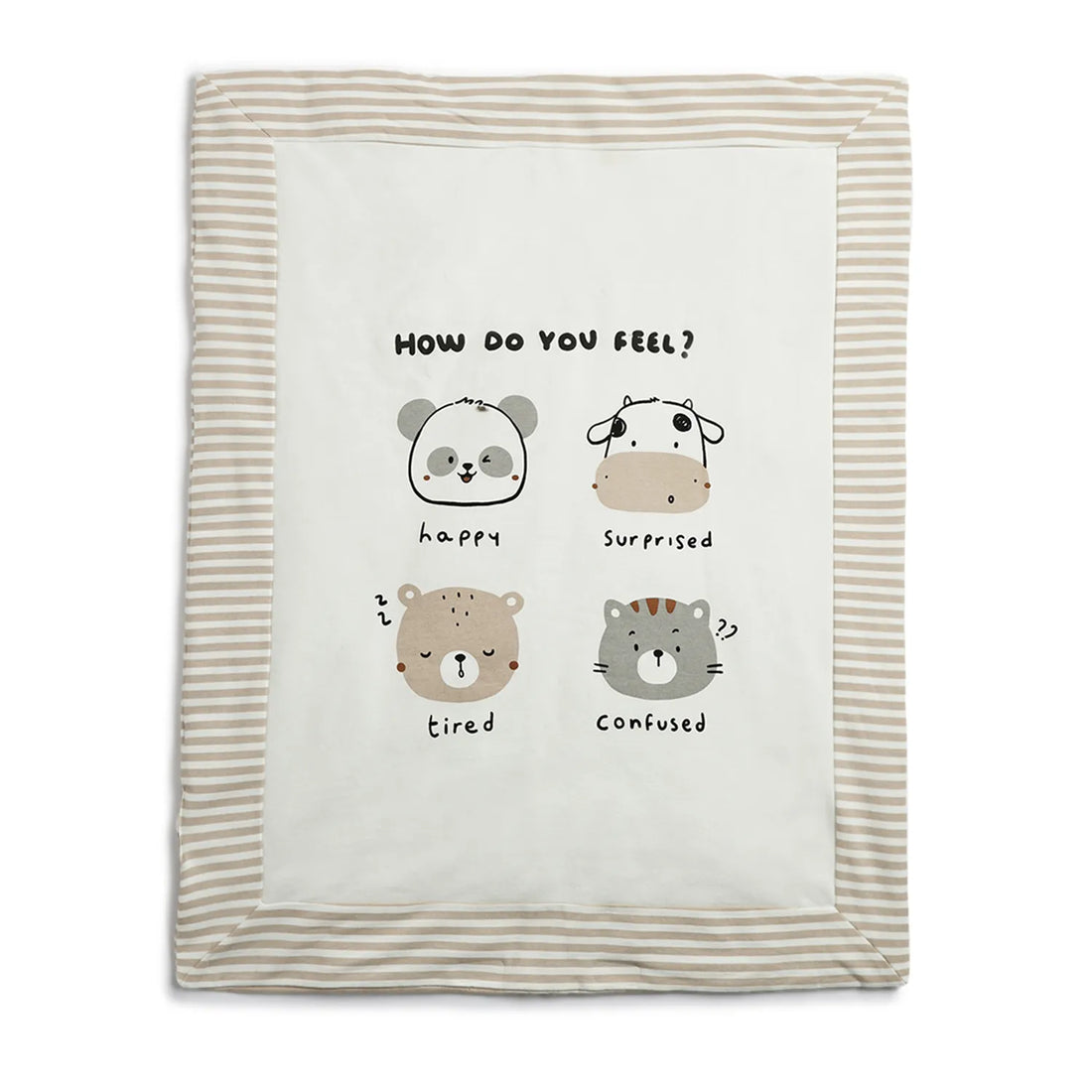 Infants Beige Striped Pram Blanket