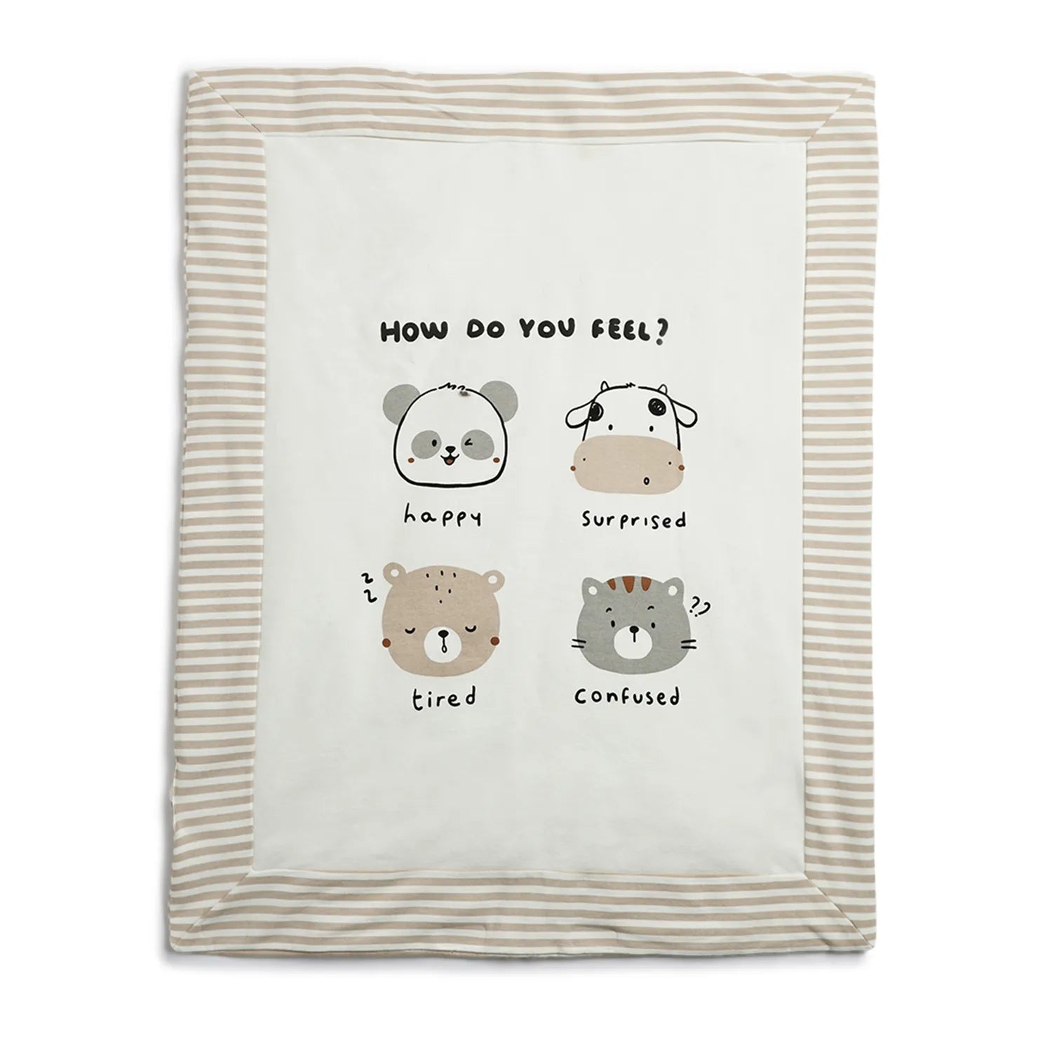 Infants Beige Striped Pram Blanket