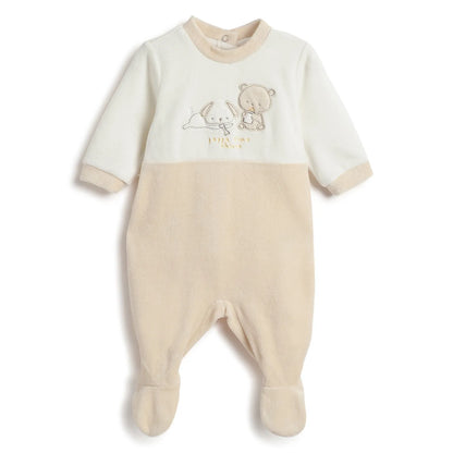 Infants Embroidered Nappy Opening Babysuit