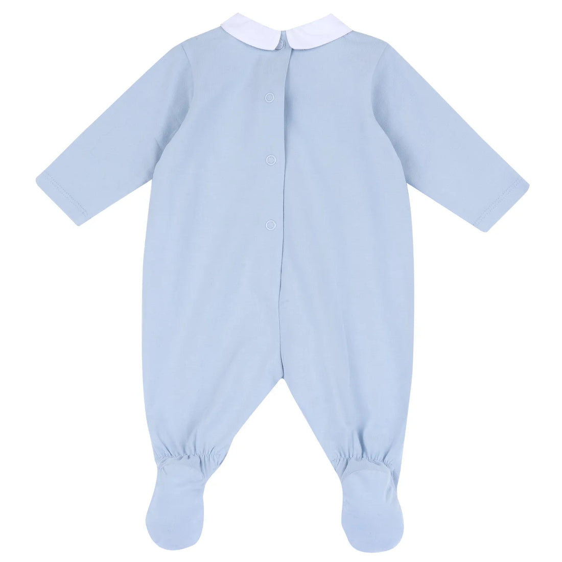 Infants Light Blue Embellished Leg Opening Babysuit