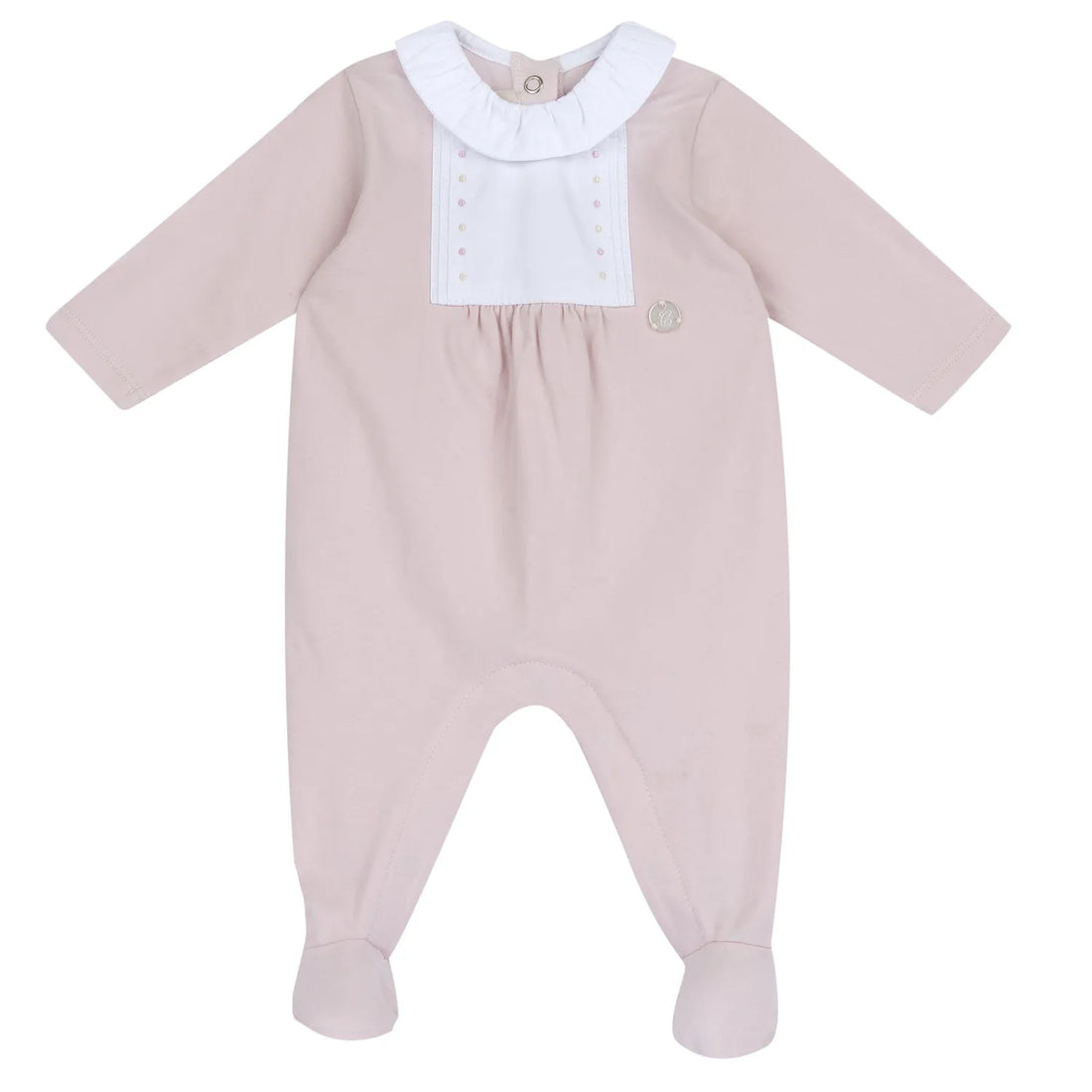 Infants Light Pink Embellished Leg Opening Babysuit