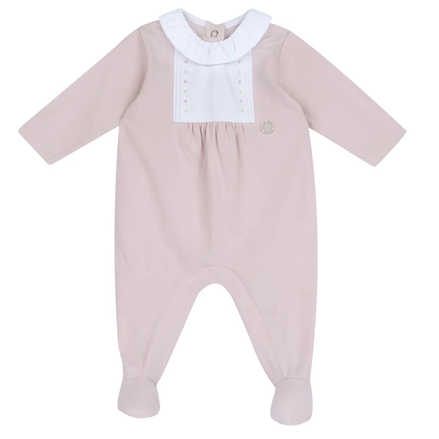 Infants Light Pink Embellished Leg Opening Babysuit