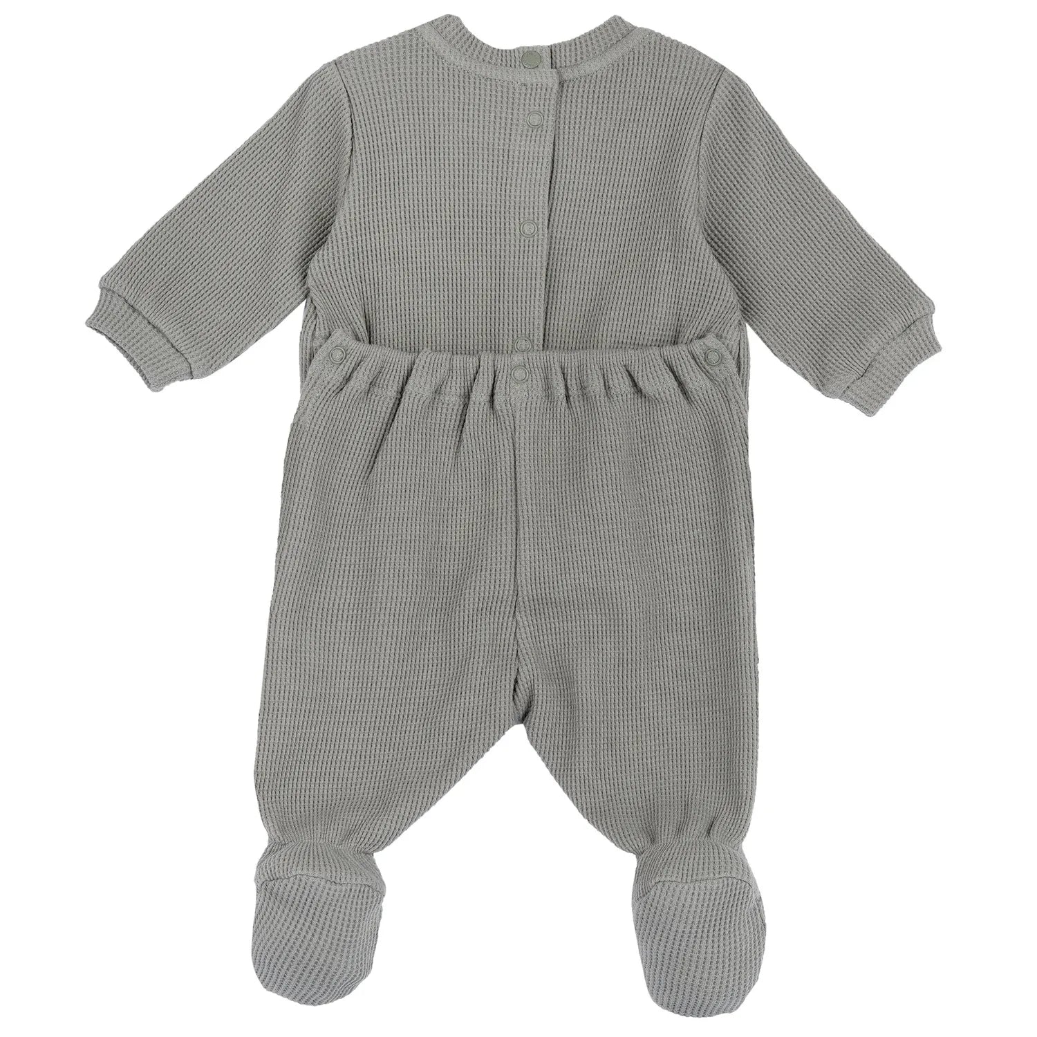 Infants Medium Green Applique Back Opening Babysuit