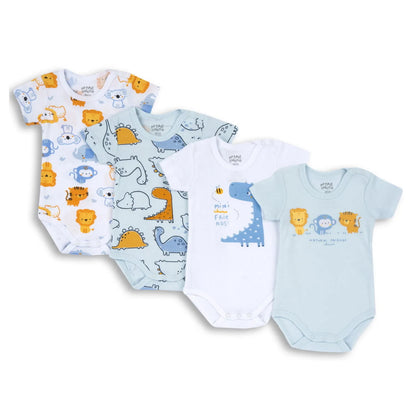 Infants Pack Of 4 Printed Bodysuits