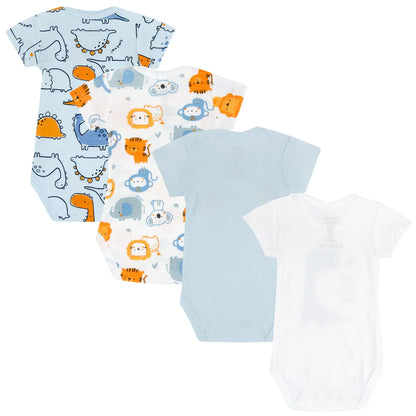 Infants Pack Of 4 Printed Bodysuits