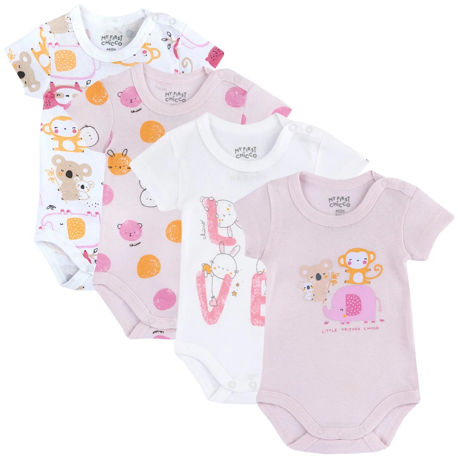 Infants Pack Of 4 Printed Bodysuits
