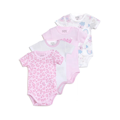 Infants Pack Of 4 Printed Bodysuits