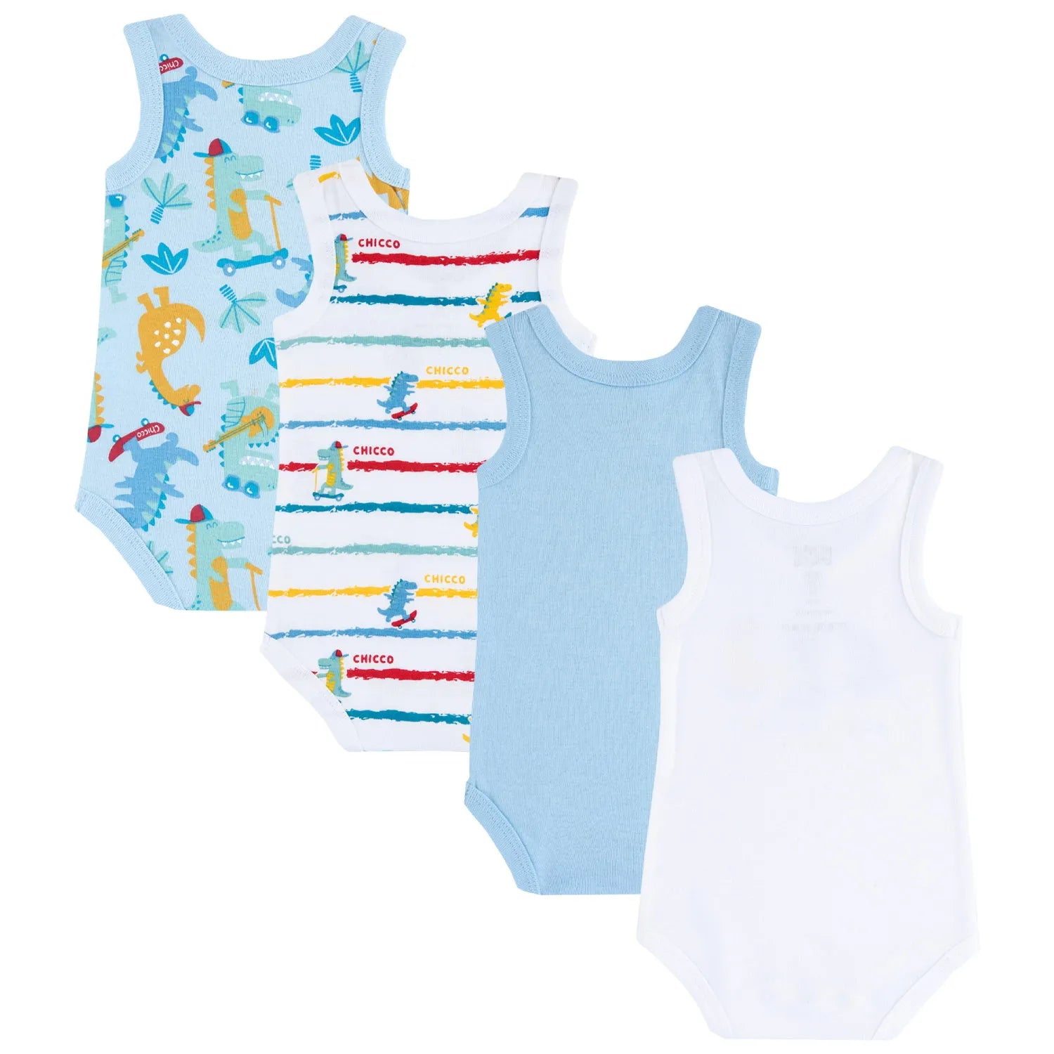 Infants Pack Of 4 Printed Cotton Bodysuits