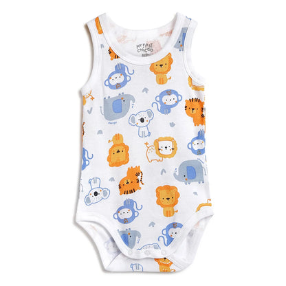Infants Pack Of 4 Printed Cotton Bodysuits