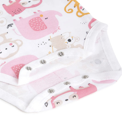 Infants Pack Of 4 Printed Cotton Bodysuits