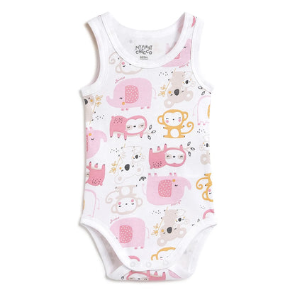 Infants Pack Of 4 Printed Cotton Bodysuits
