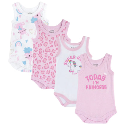 Infants Pack Of 4 Printed Cotton Bodysuits