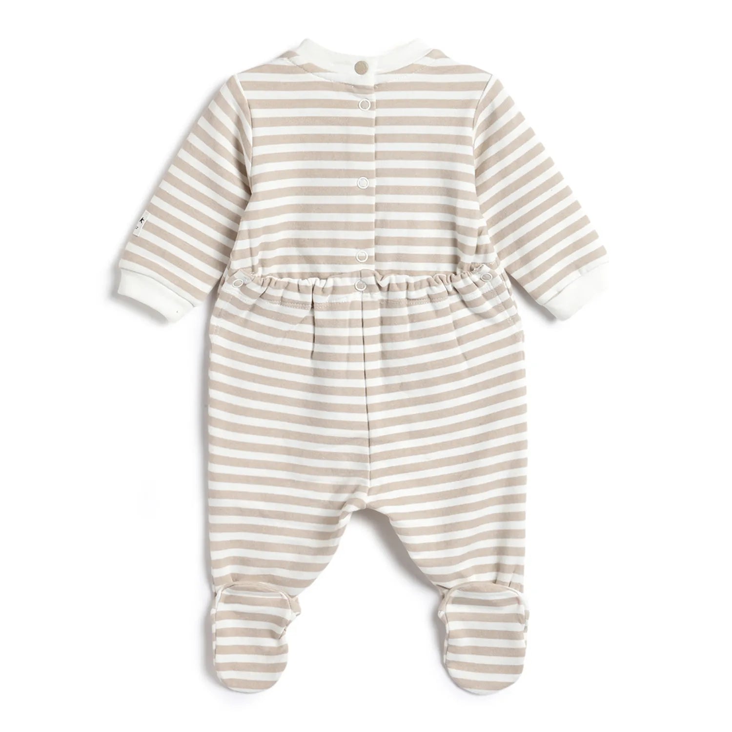 Infants Striped Nappy Opening Babysuit