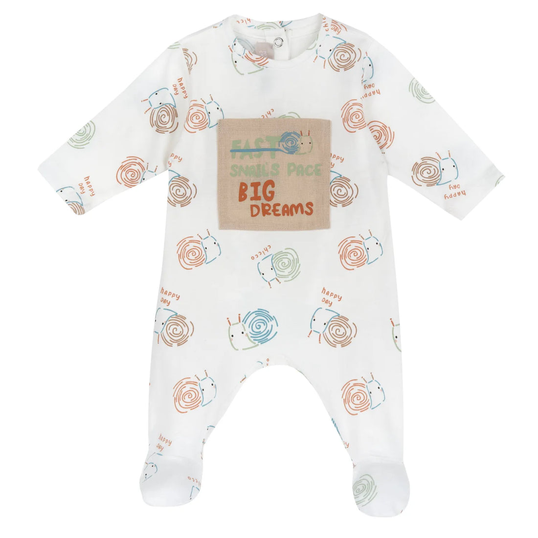 Infants Typography Printed Back Opening Babysuit
