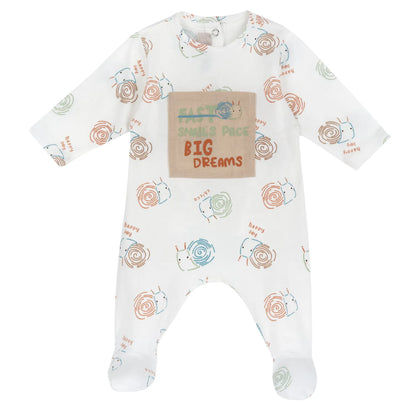 Infants Typography Printed Back Opening Babysuit