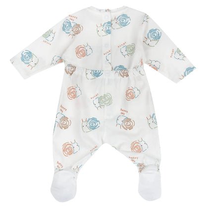 Infants Typography Printed Back Opening Babysuit