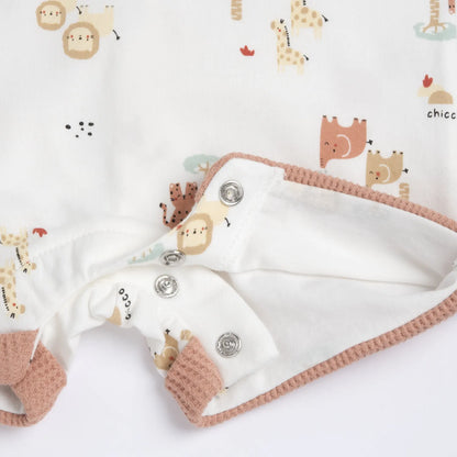 Infants White Animal Printed Romper