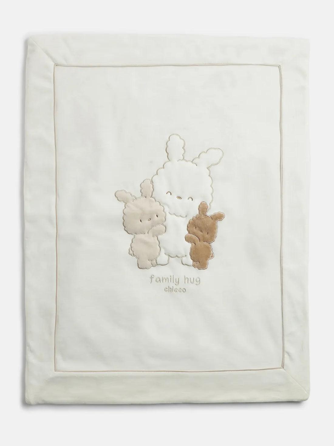 Infants White Applique Pram Blanket