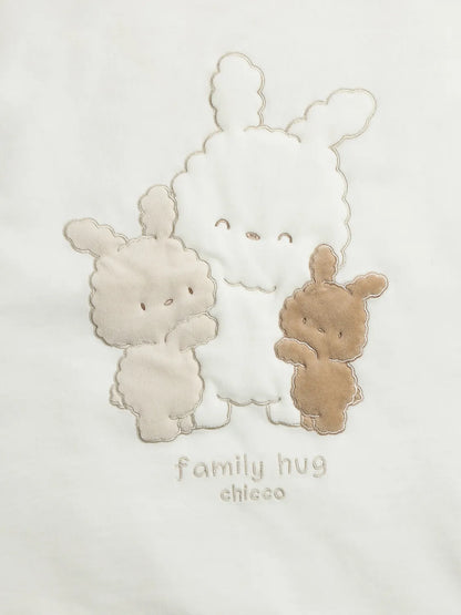 Infants White Applique Pram Blanket