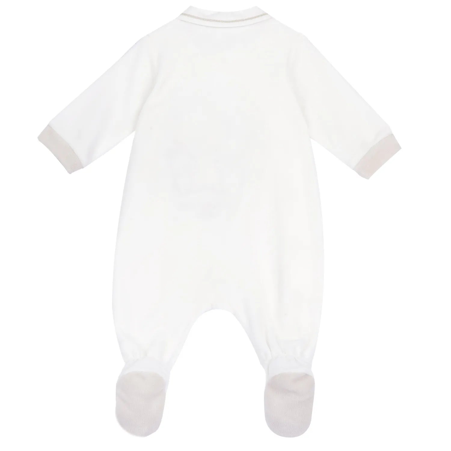 Infants White Embroidered Front Opening Babysuit