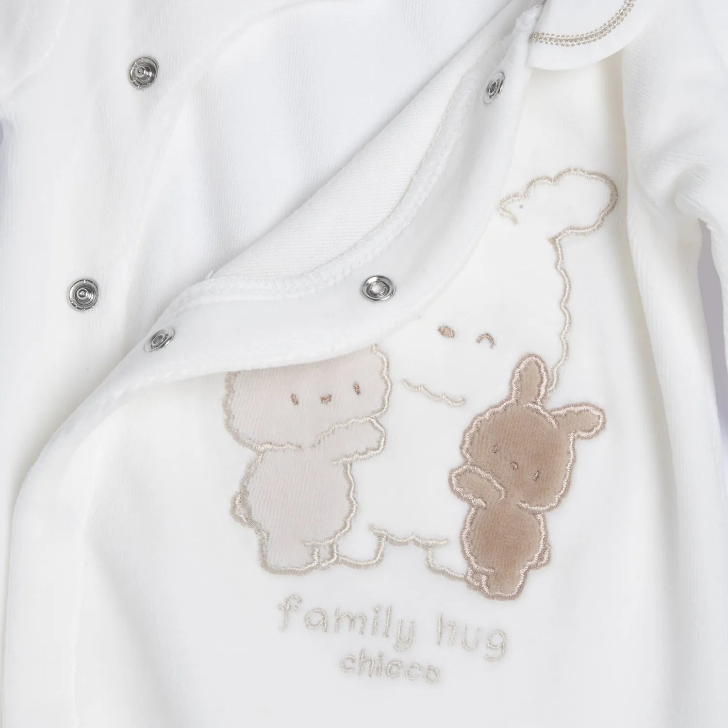 Infants White Embroidered Front Opening Babysuit