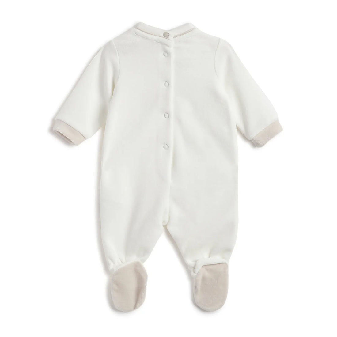 Infants White Embroidered Leg Opening Babysuit