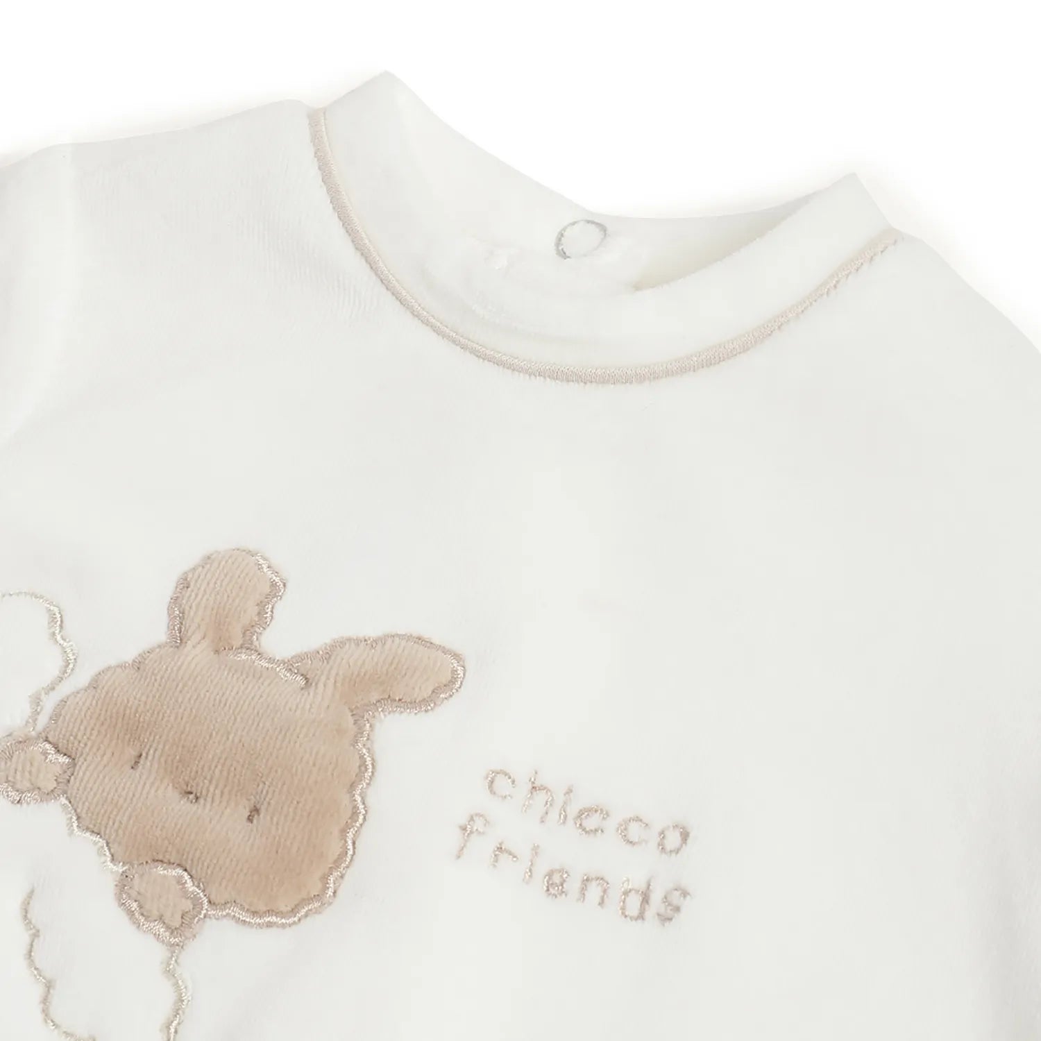 Infants White Embroidered Leg Opening Babysuit