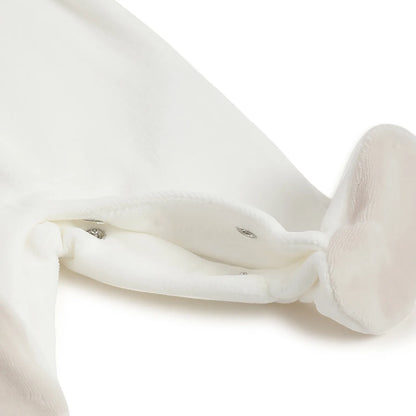 Infants White Embroidered Leg Opening Babysuit