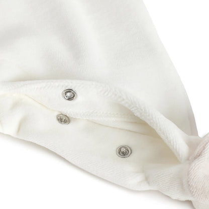 Infants White Embroidered Leg Opening Babysuit