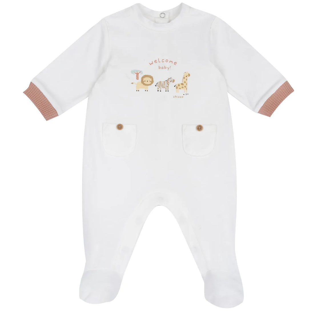 Infants White Graphic Printed Leg Opening Babysuit