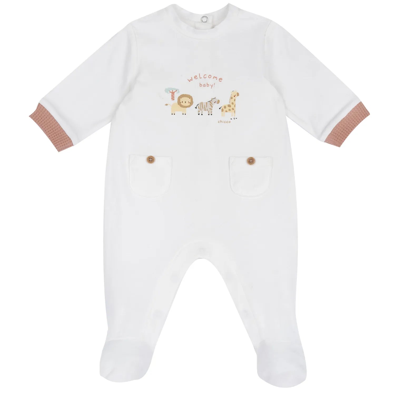 Infants White Graphic Printed Leg Opening Babysuit