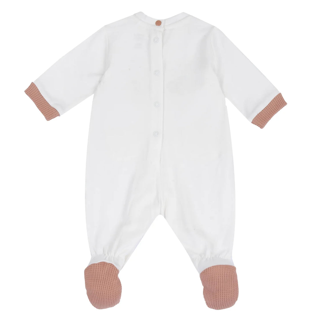 Infants White Graphic Printed Leg Opening Babysuit
